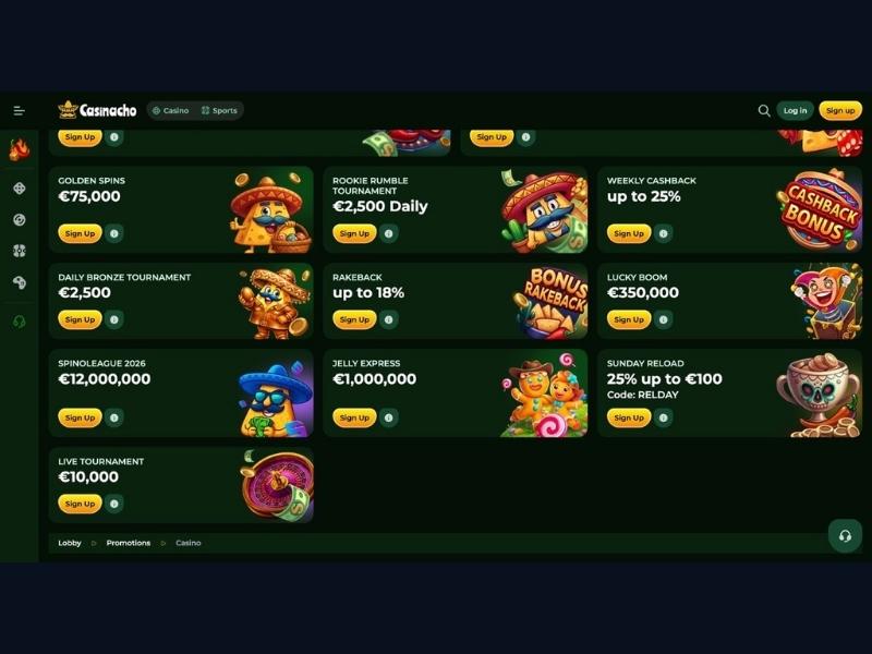 Kontoerstellung und Jackpot-Zugang bei Casinacho Casino Nacho Casino für Deutschland